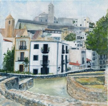 Fortress wall, Ibiza old village – 40 x 40 cm