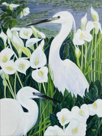 Silk herons – 60 x 80 cm