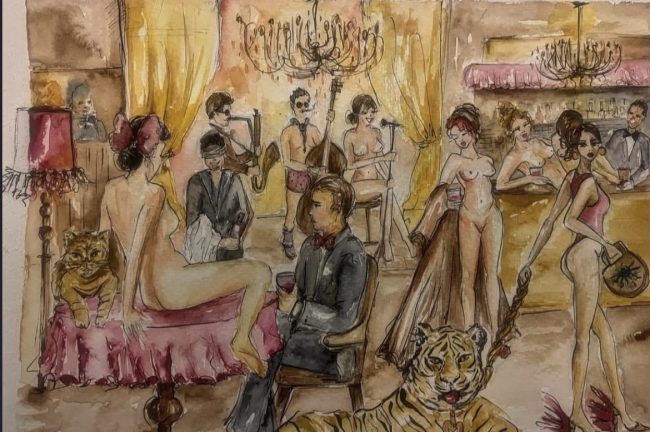 25X25 cm bar / Watercolor on paper / sold 