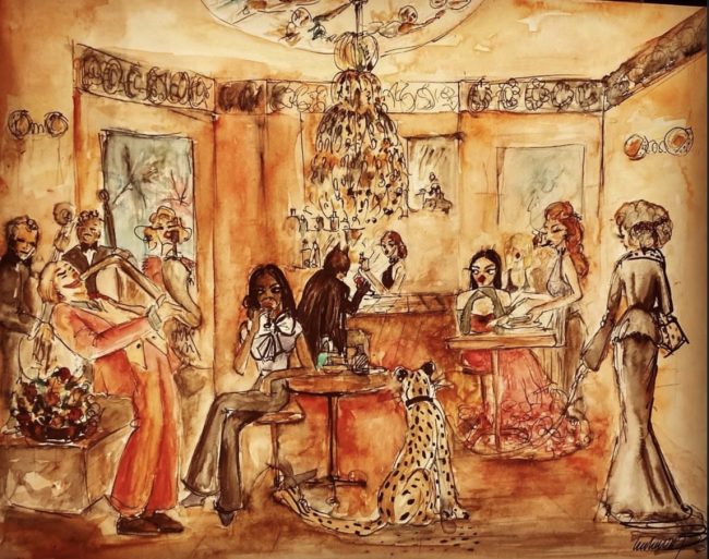 Bar Series, 25 × 25 cm, Watercolor on paper, Sold.