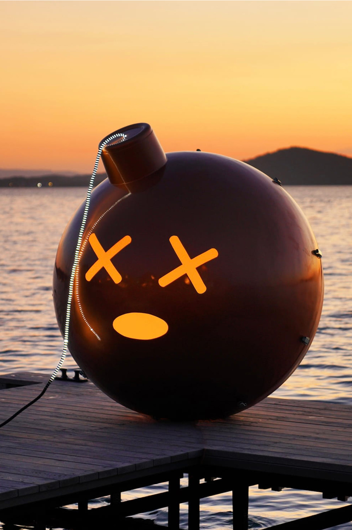 Plastic Bomb  Size: 210 × 180 cm Materials: Plastic Waste, Polyester, LED Lights