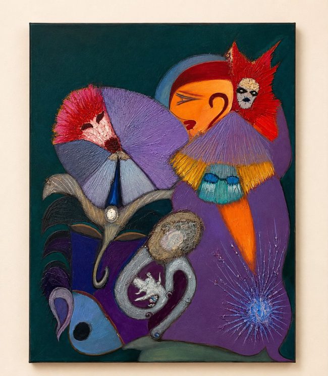 “The Oracle’s garden” Oil on canvas looking image