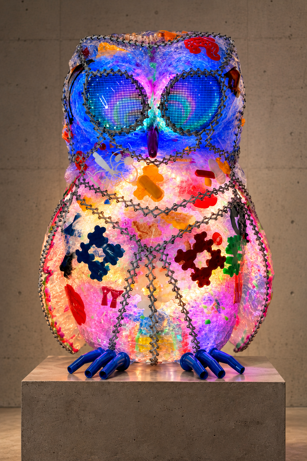 Plastic Owl Sculpture by SEVINCY